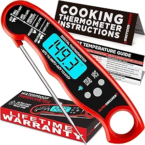 Alpha Grillers Instant Read Meat Thermometer for Cooking Grilling and Griddle Accessories Kitchen Essentials
