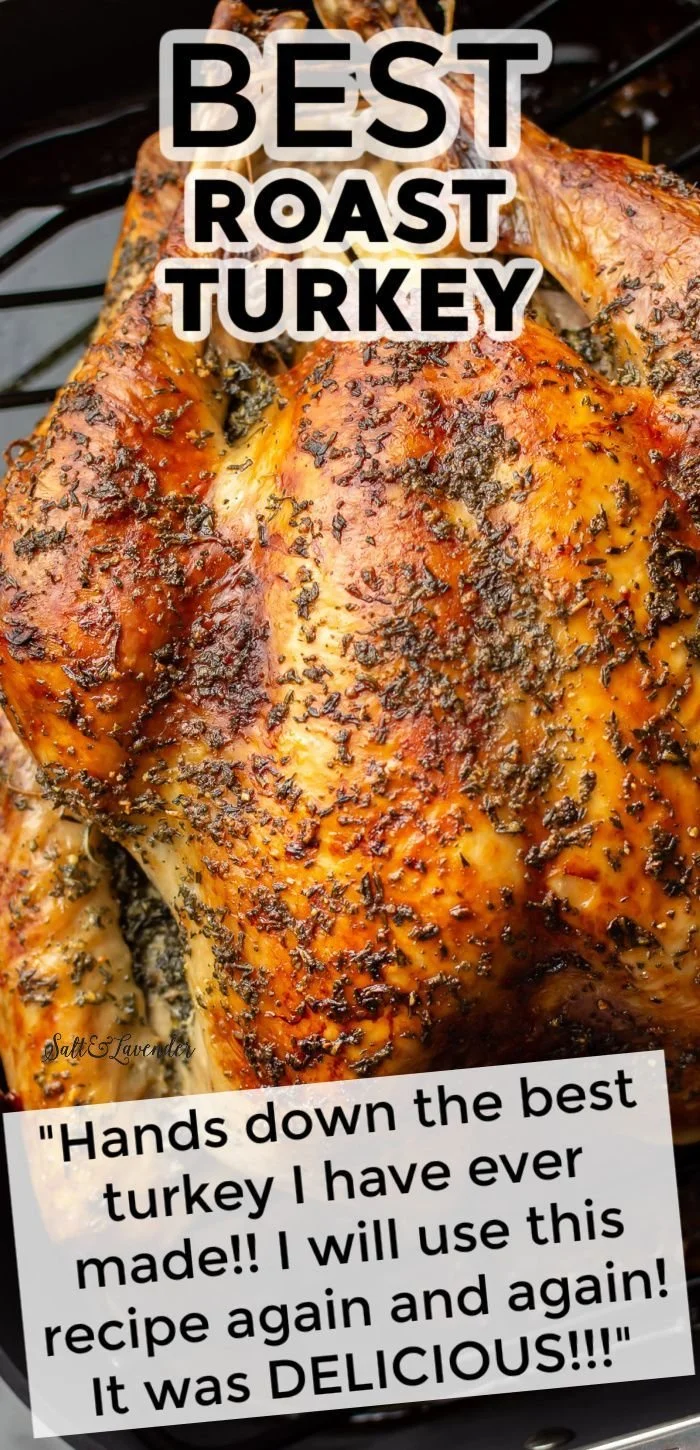 Perfectly roasted turkey served with herbs and seasonal vegetables