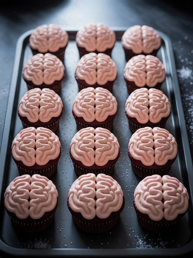 Delicious and artistic Brain Cakes for Halloween or themed parties.