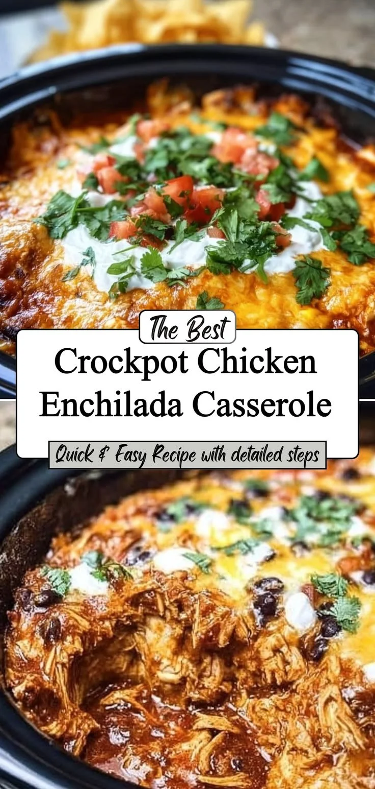 Cheesy Chicken Enchilada Casserole topped with cheese and cilantro