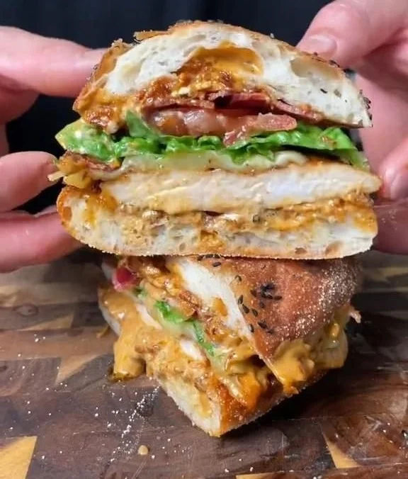 Chicken BLT with chili crisp mayonnaise 👌🏼