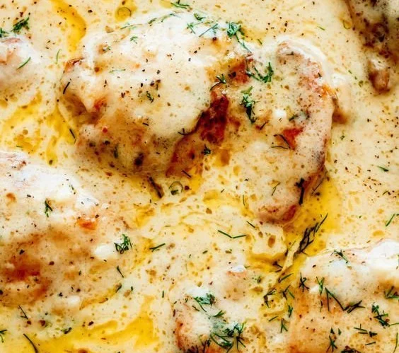 Creamy Oven Baked Chicken Thighs