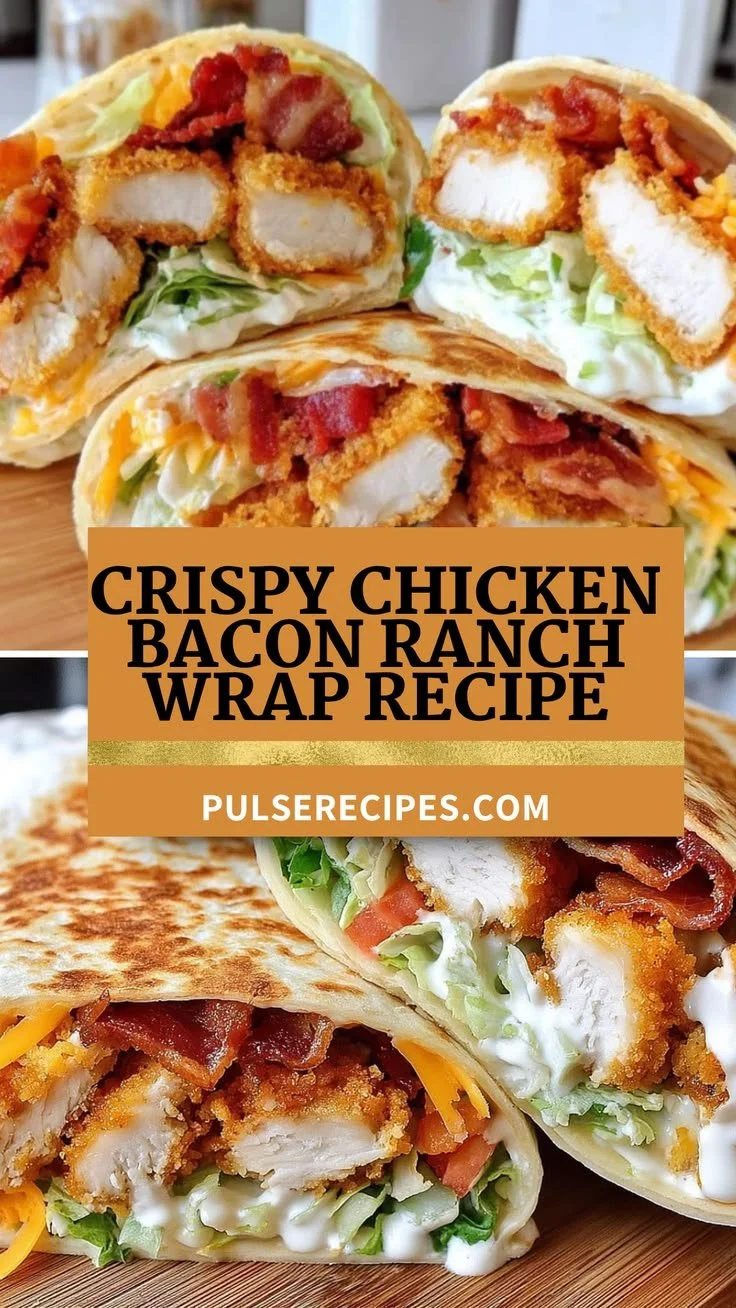 Crispy chicken bacon ranch wrap with lettuce and ranch dressing