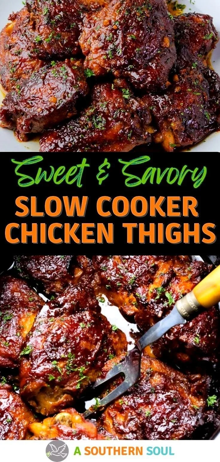 Crock Pot chicken thighs cooked to perfection with Southern flavors.