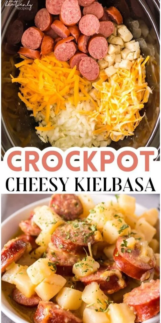 Delicious Crockpot Cheesy Potatoes in a casserole dish