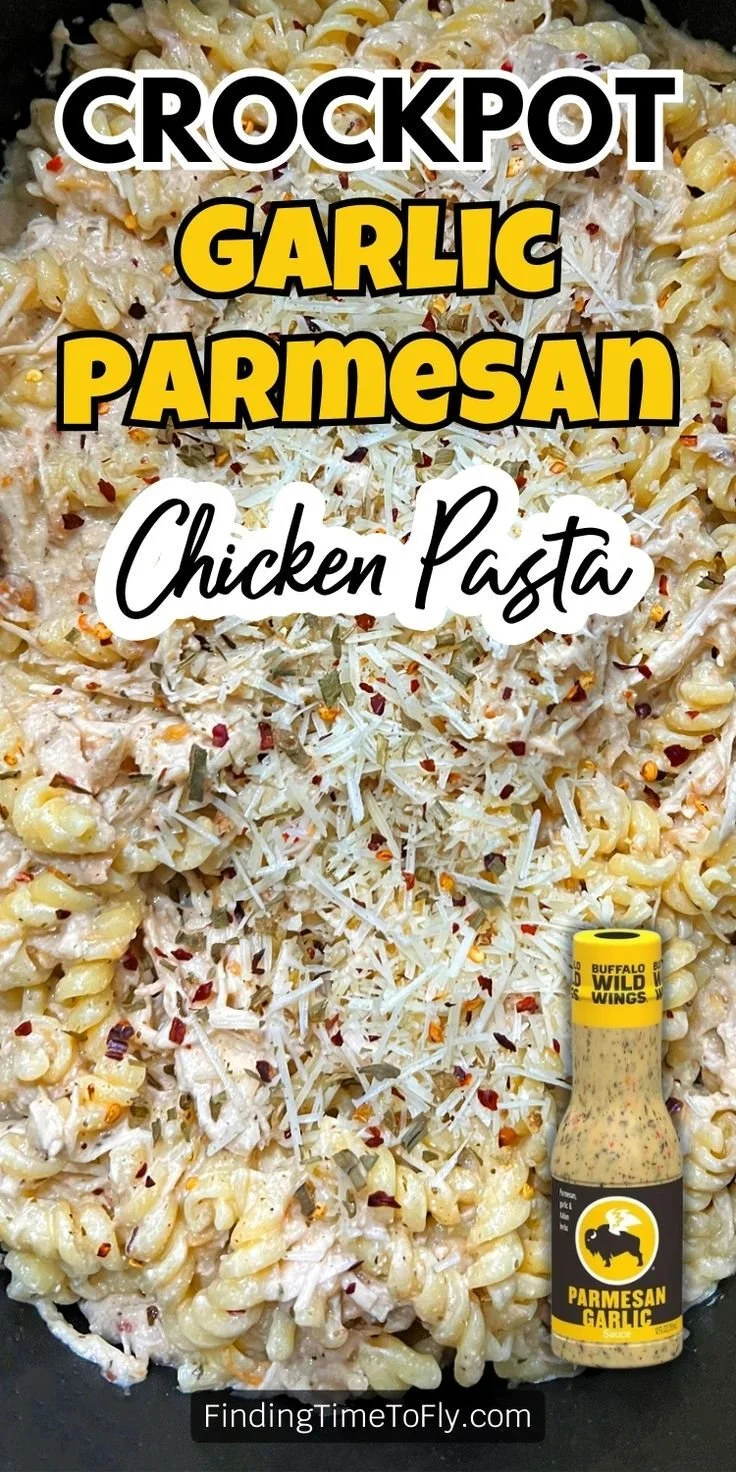 Crockpot Chicken Pasta with Buffalo Wild Wings Sauce dish served in a bowl