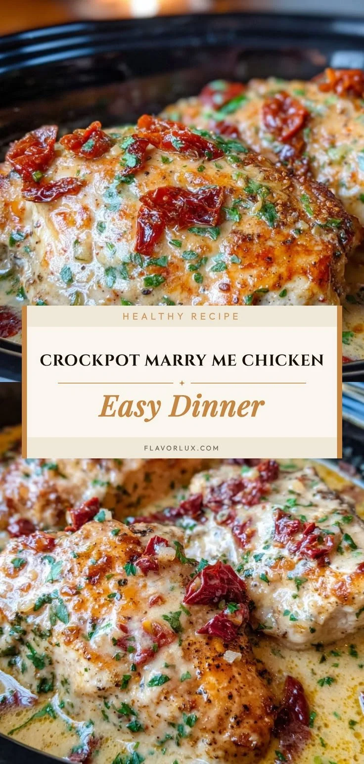 Delicious Crockpot Marry Me Chicken served on a plate with fresh herbs.