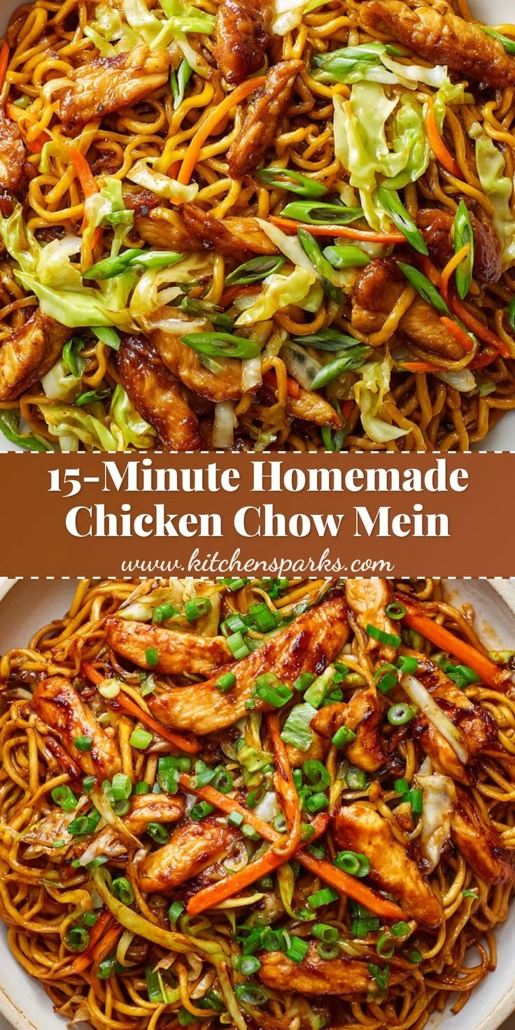 Delicious homemade chicken chow mein ready in 15 minutes, better than takeout.