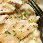 Easy Instant Pot Chicken and Gravy 3 Easy Instant Pot chicken and gravy dish served in a bowl