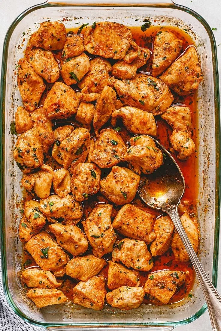 Easy oven baked chicken bites, crispy and flavorful chicken recipe