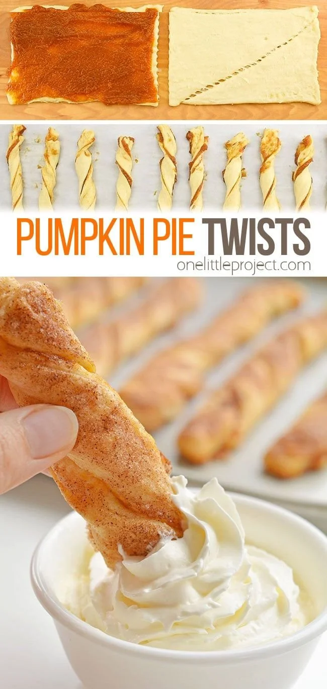 Easy pumpkin pie twists with creamy filling and flaky crust