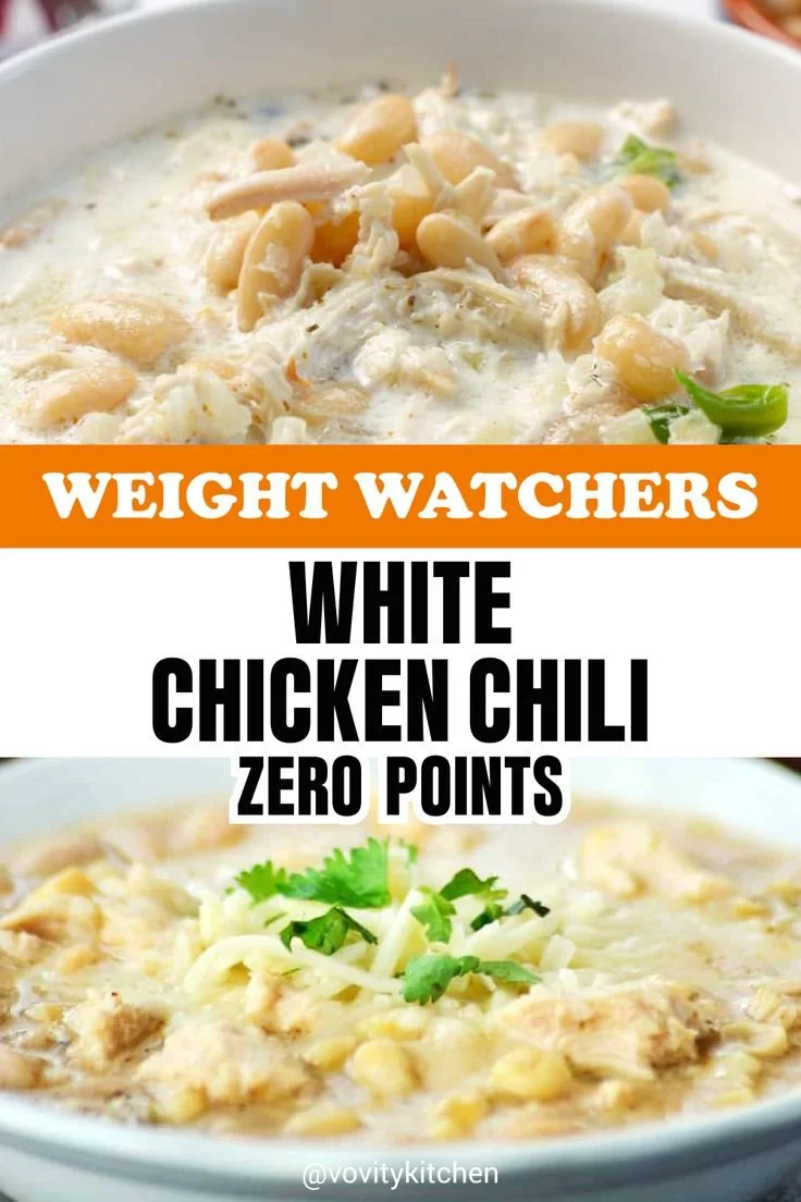 Bowl of easy white chicken chili topped with cilantro and lime.
