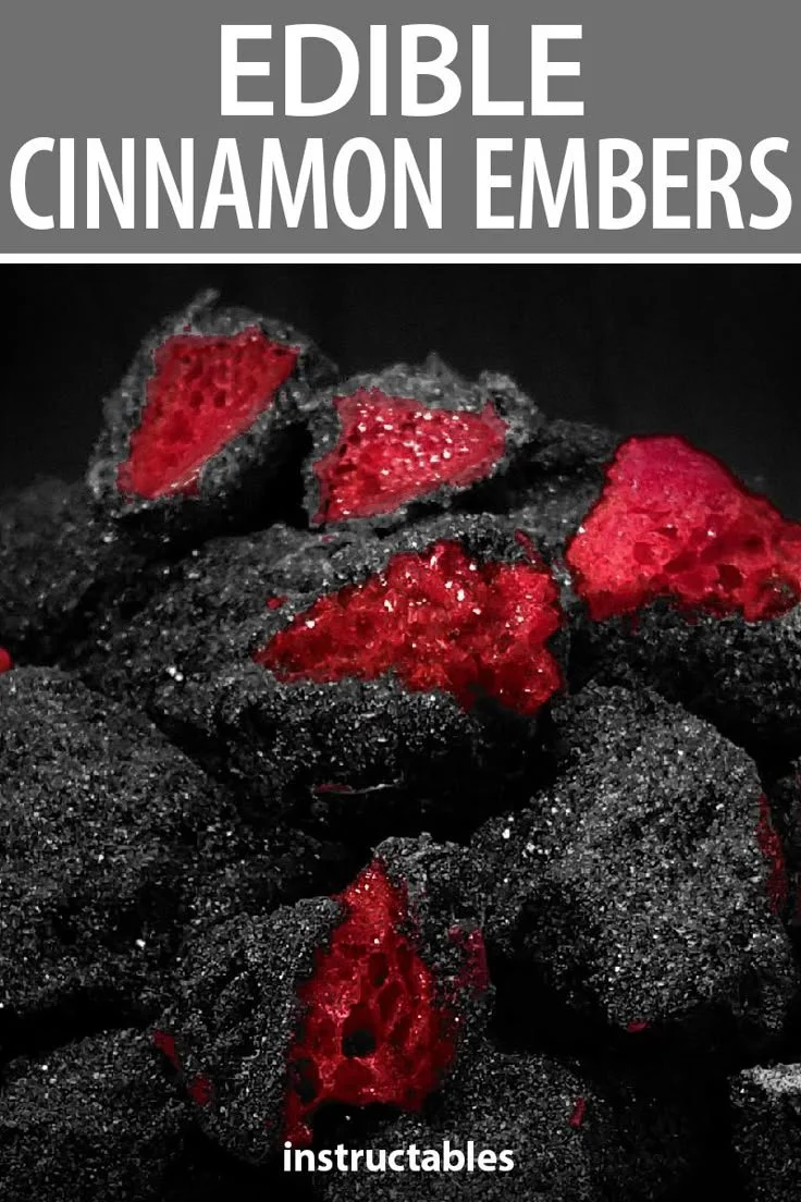 Delicious edible cinnamon embers used in gourmet cooking