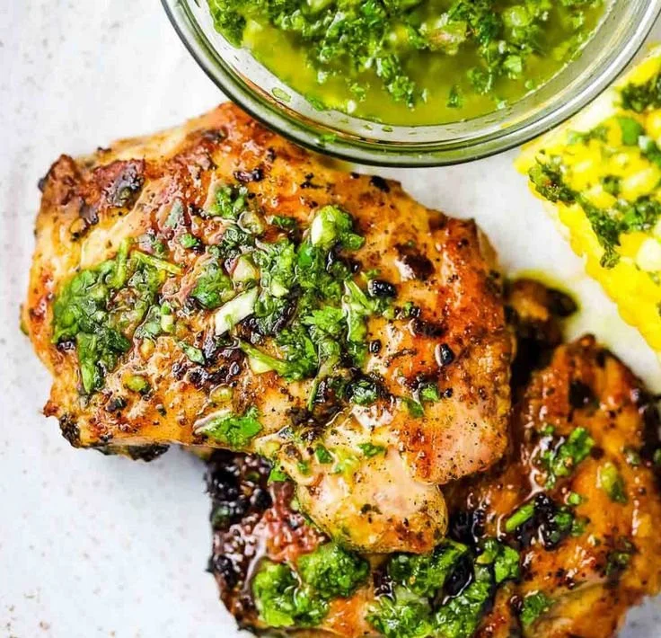 Grilled Chimichurri Chicken Thighs