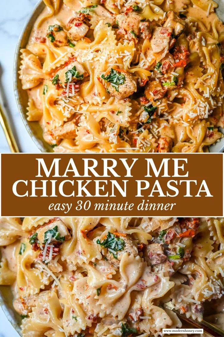 Delicious Marry Me Chicken Pasta with creamy sauce and tender chicken