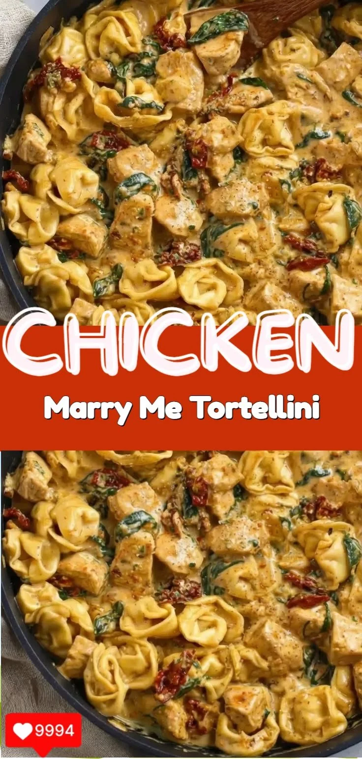 Delicious Marry Me Tortellini dish topped with herbs and cheese