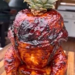 Pineapple Roasted Chicken 3 Pineapple Roasted Chicken garnished with herbs and served with sides