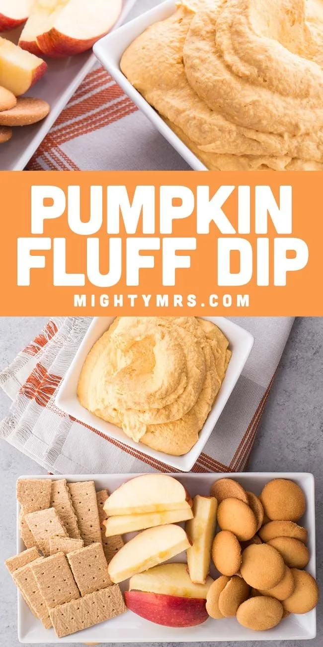 Delicious Pumpkin Fluff Dip served with dippers, perfect for fall gatherings.