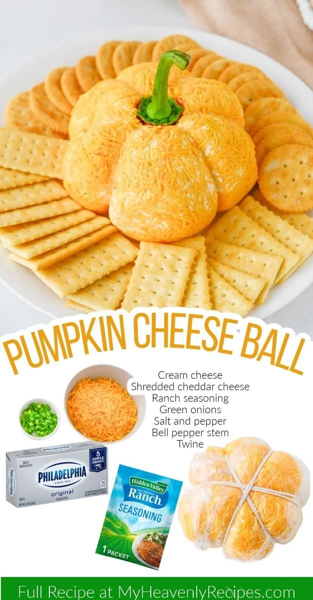 Pumpkin shaped cheese ball recipe for festive gatherings