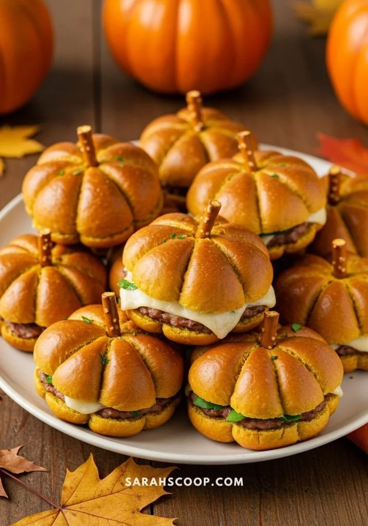 Delicious pumpkin-shaped sliders for a festive autumn meal