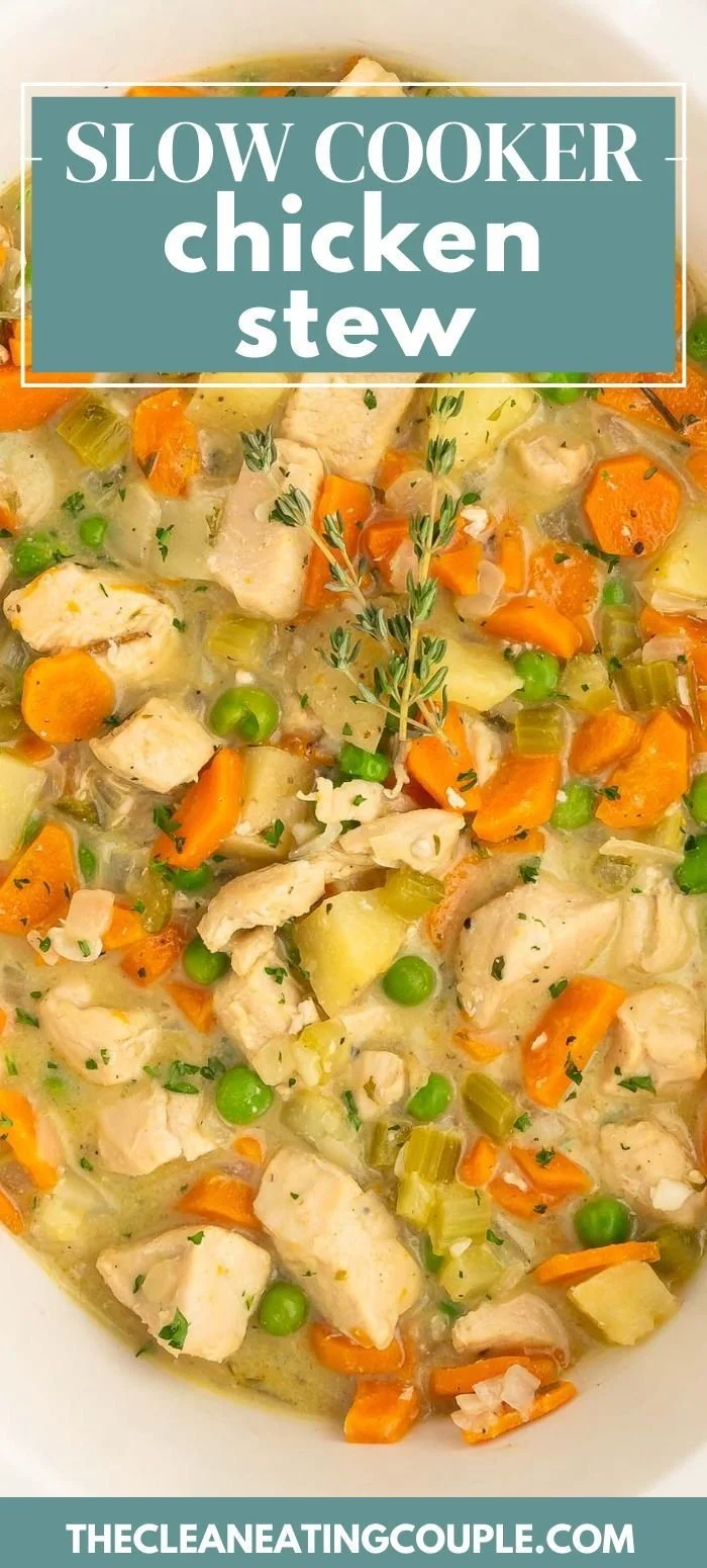 Delicious slow cooker chicken stew with vegetables and herbs