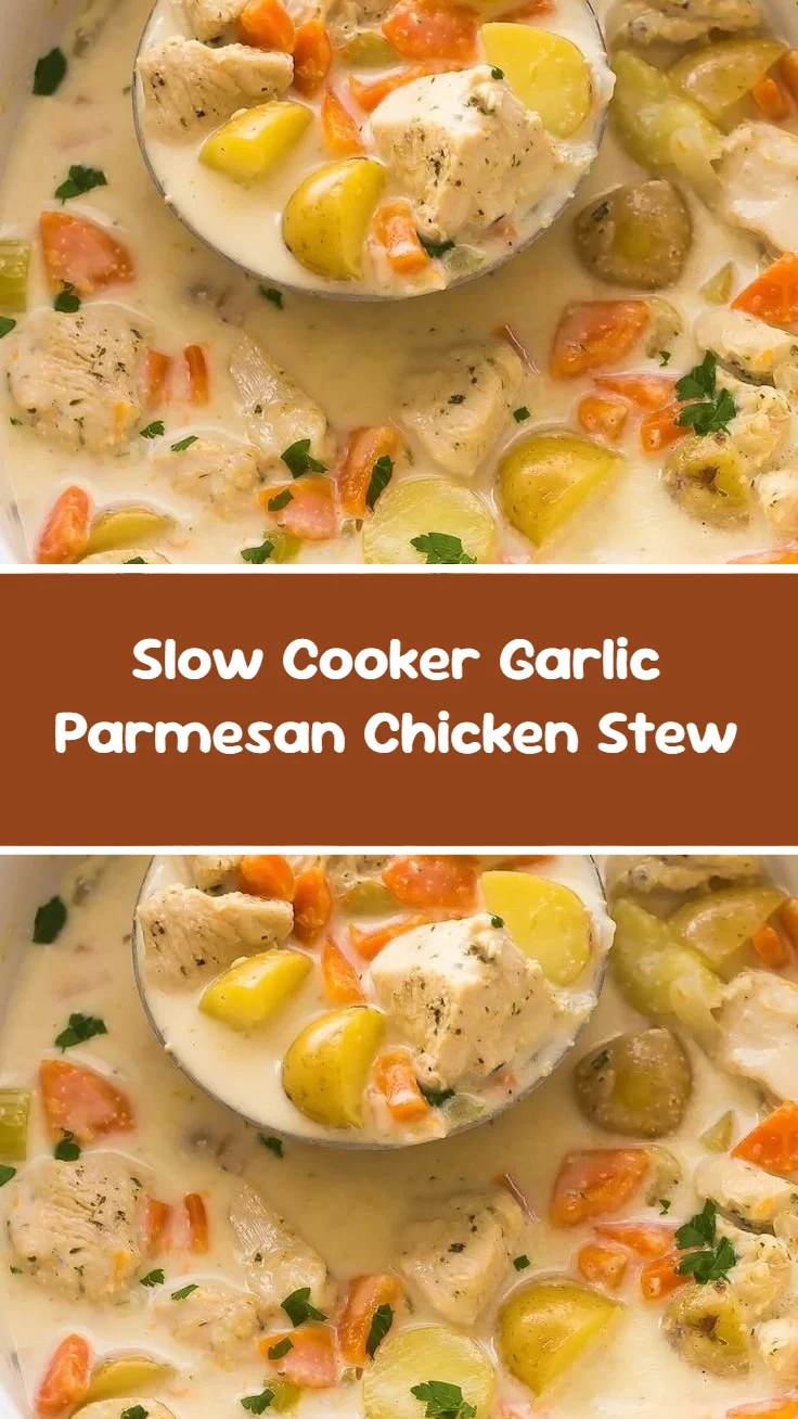 Slow Cooker Garlic Parmesan Chicken Stew