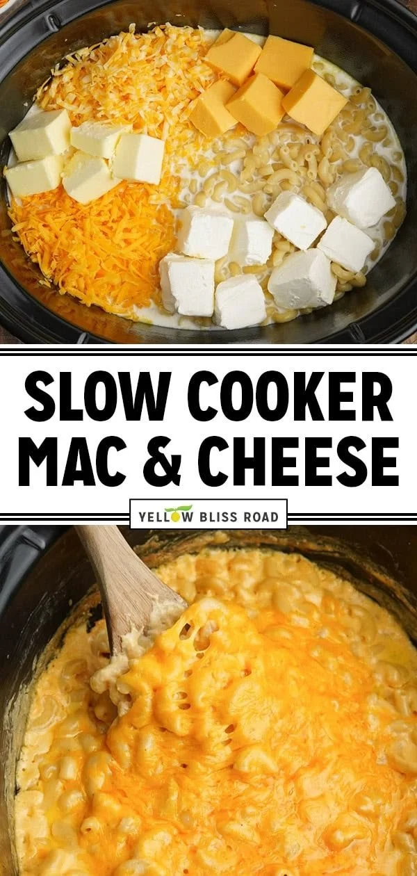 Delicious slow cooker mac and cheese in a creamy sauce