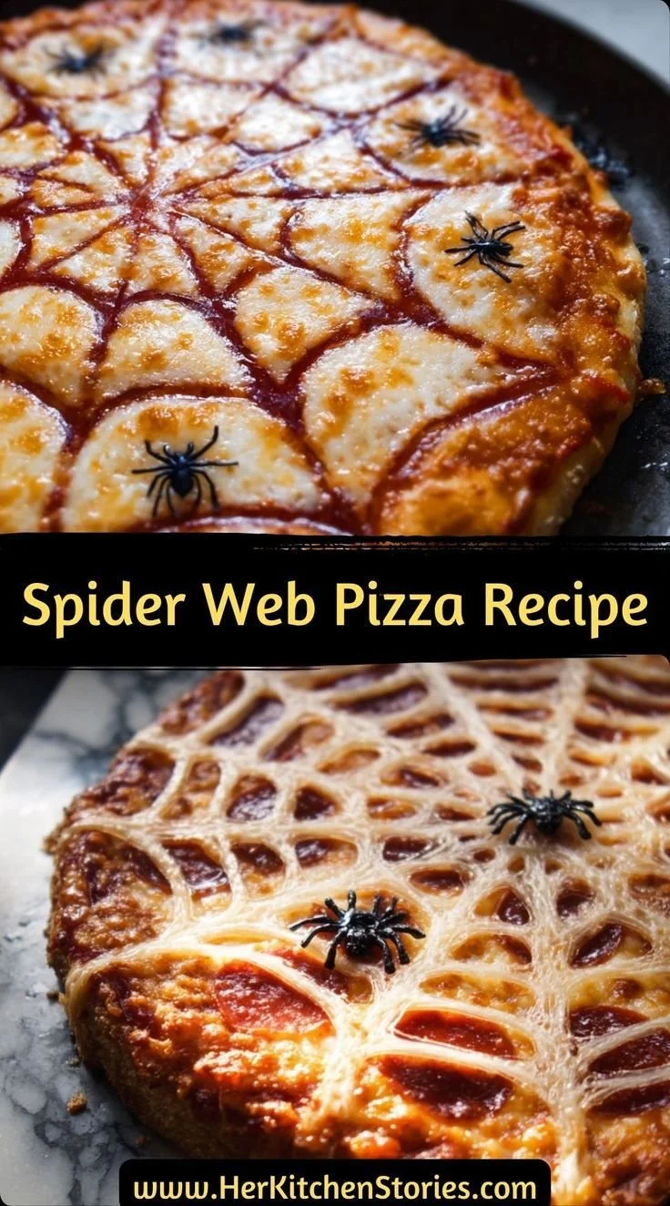 Spider Web Pizza Recipe for Halloween dinner idea
