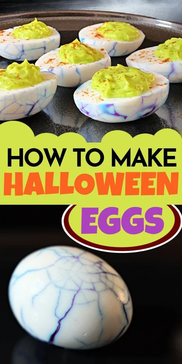 Spooky Halloween deviled eggs, a fun Halloween party appetizer