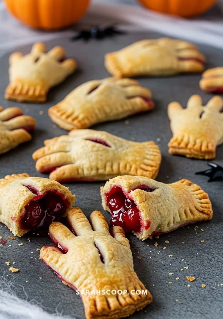 A variety of spooky Halloween foods and treats arranged for a festive celebration.
