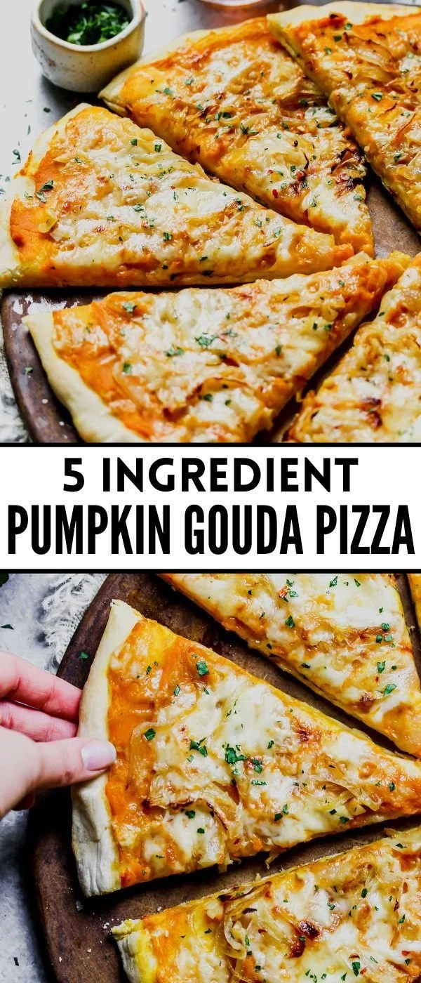 Delicious 5 Ingredient Pumpkin Gouda Pizza ready to be served