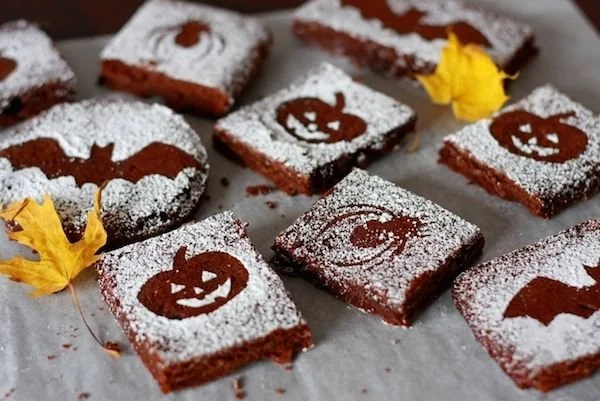 Delicious Halloween Brownie decorated for spooky celebrations.