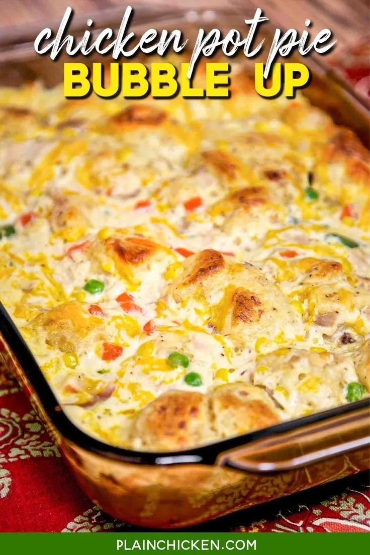 Delicious Chicken Pot Pie Bubble Up with flaky crust and savory filling