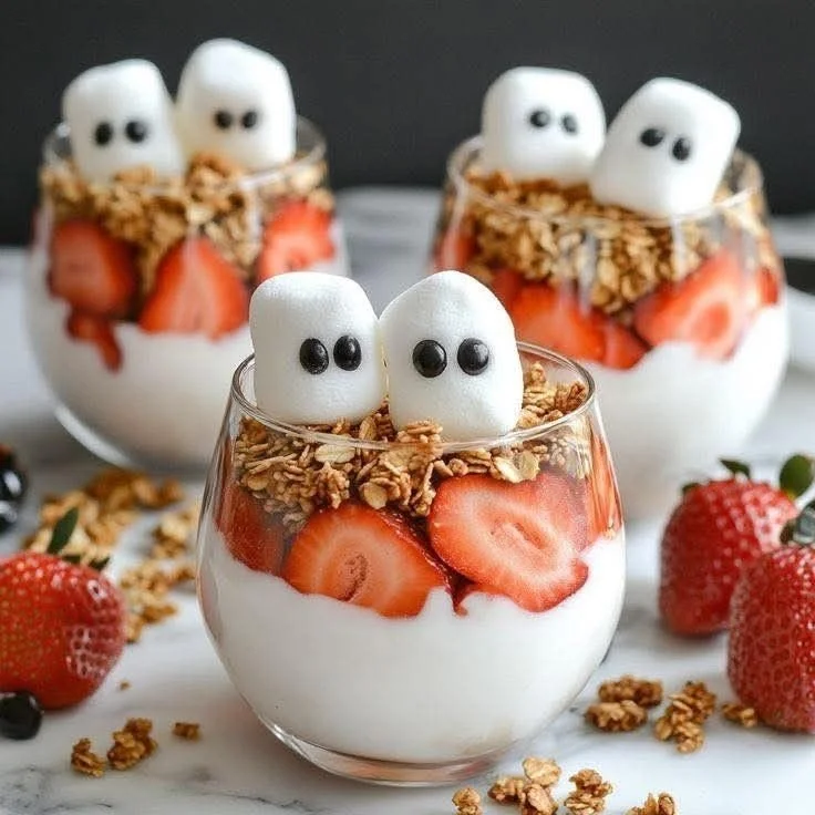 Ghost parfait dessert for Halloween celebrations