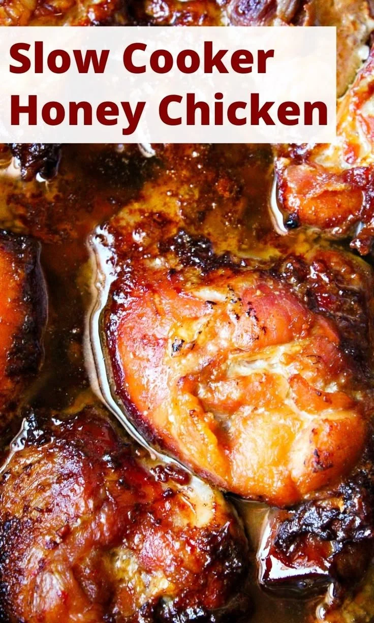 Kid-friendly slow cooker honey chicken cooked in a crockpot