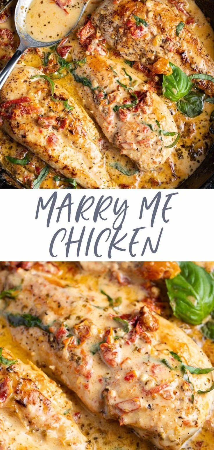 Marry Me Chicken in sun-dried tomato cream sauce served in a bowl