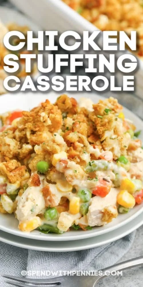 Quick and easy chicken casserole with stuffing for busy weeknights