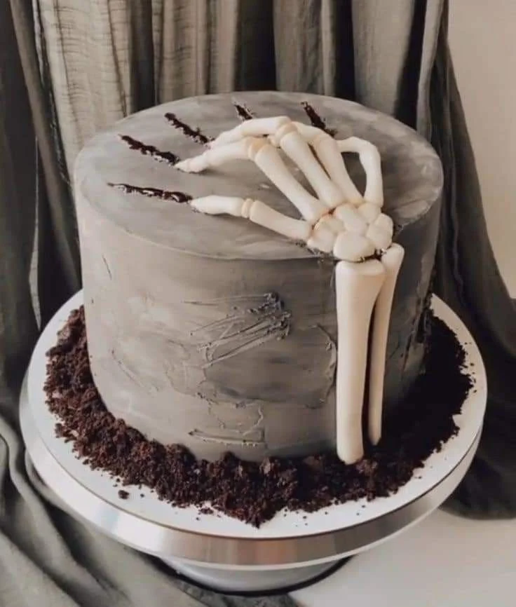 Skeleton Hand Halloween cake design for birthday celebrations