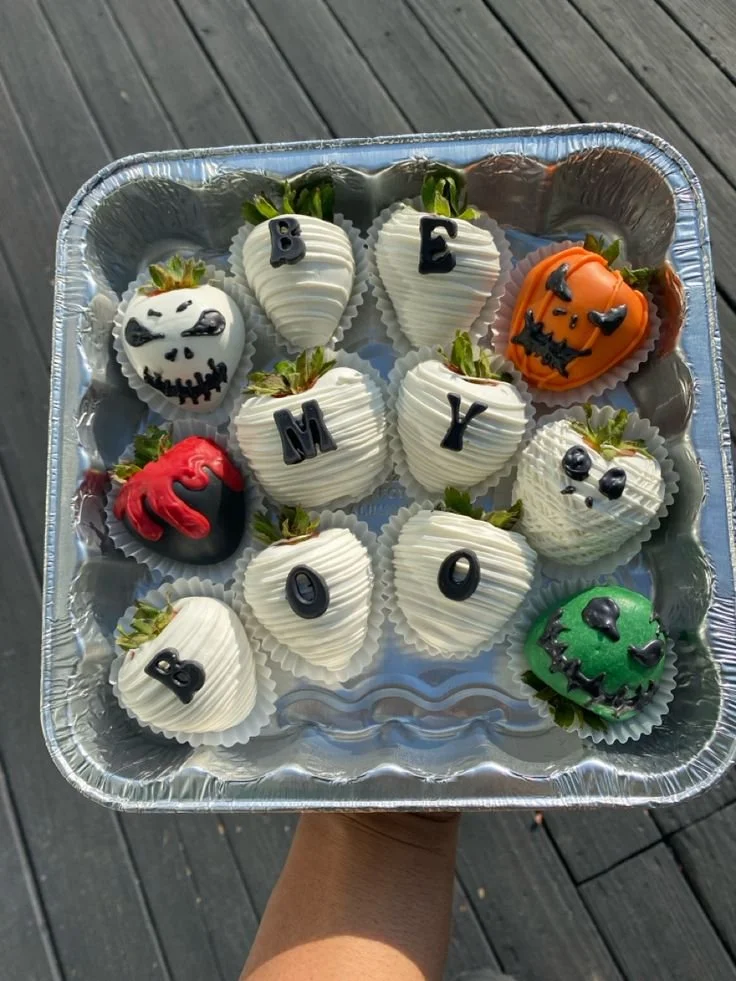 Decorative spooky strawberries for Halloween celebrations