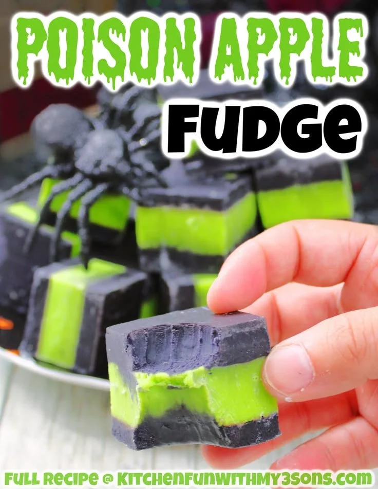 Delicious vampire fudge served on a spooky Halloween platter