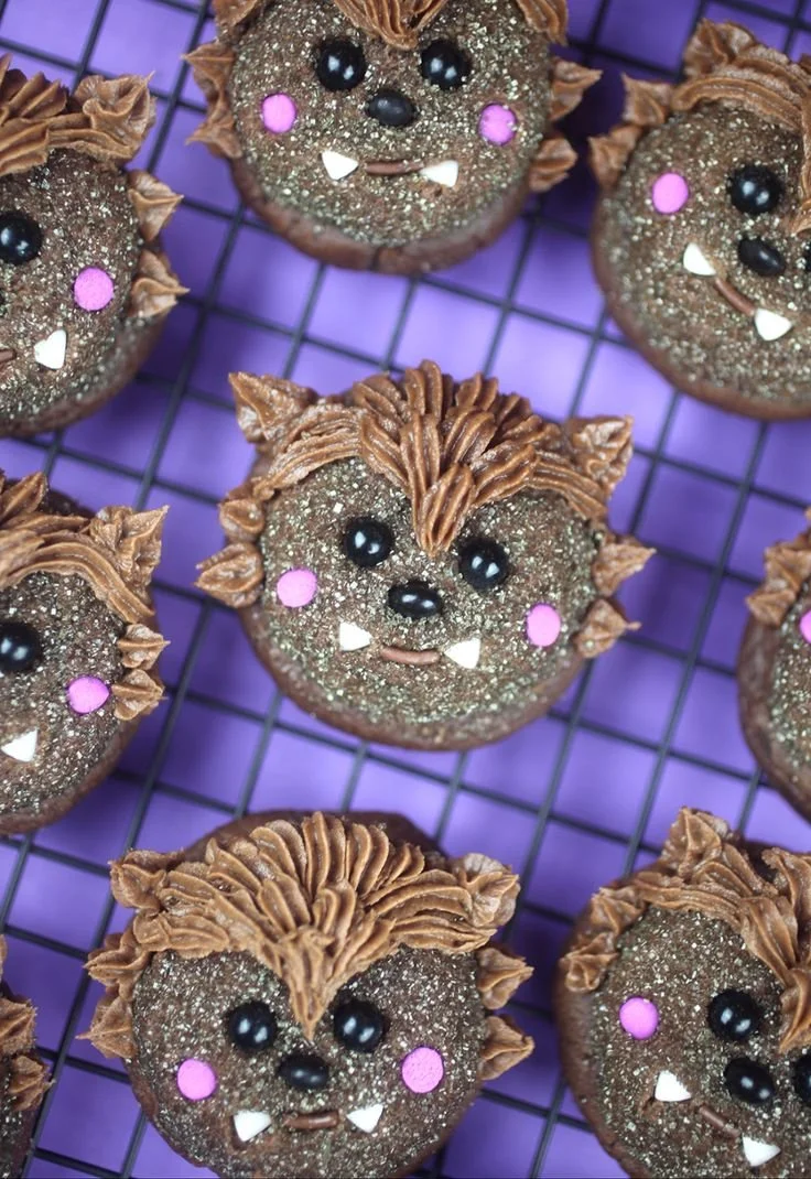 Delicious werewolf cookies decorated for Halloween